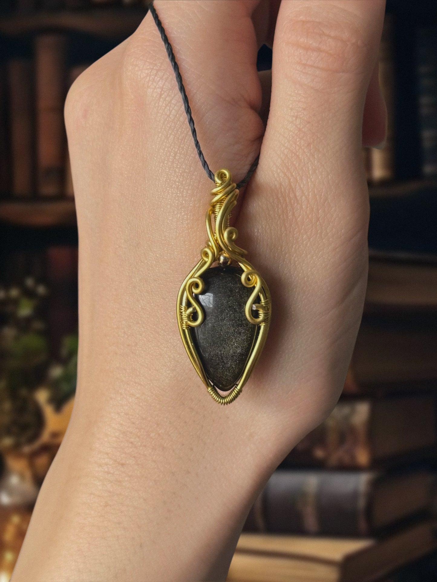 Golden Obsidian Pendant