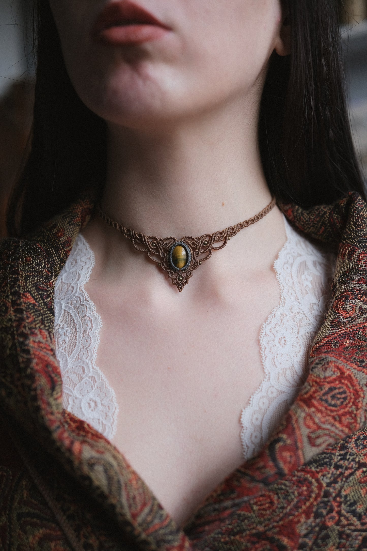 'Driade'-Choker mit Tigerauge