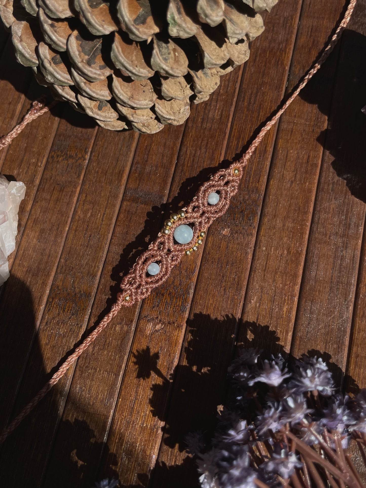 ‘Verbena’ Choker con Acquamarina