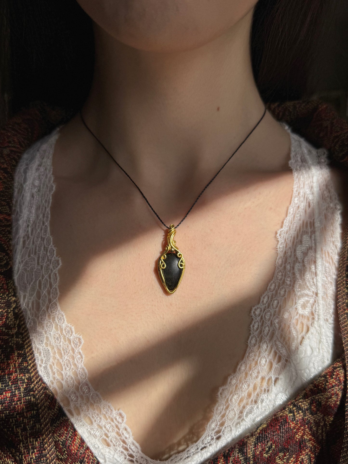 Golden Obsidian Pendant