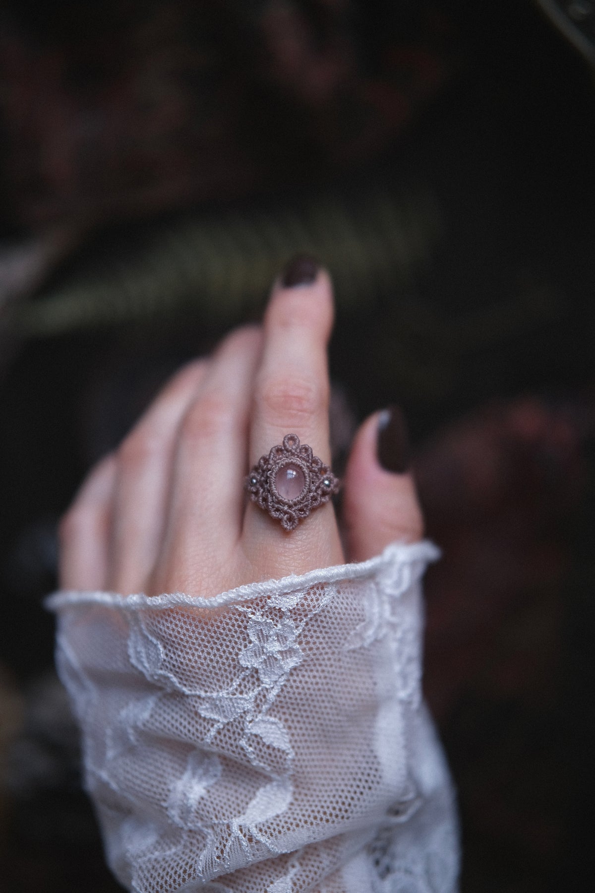 Anello ‘Elowen’ con Quarzo Rosa