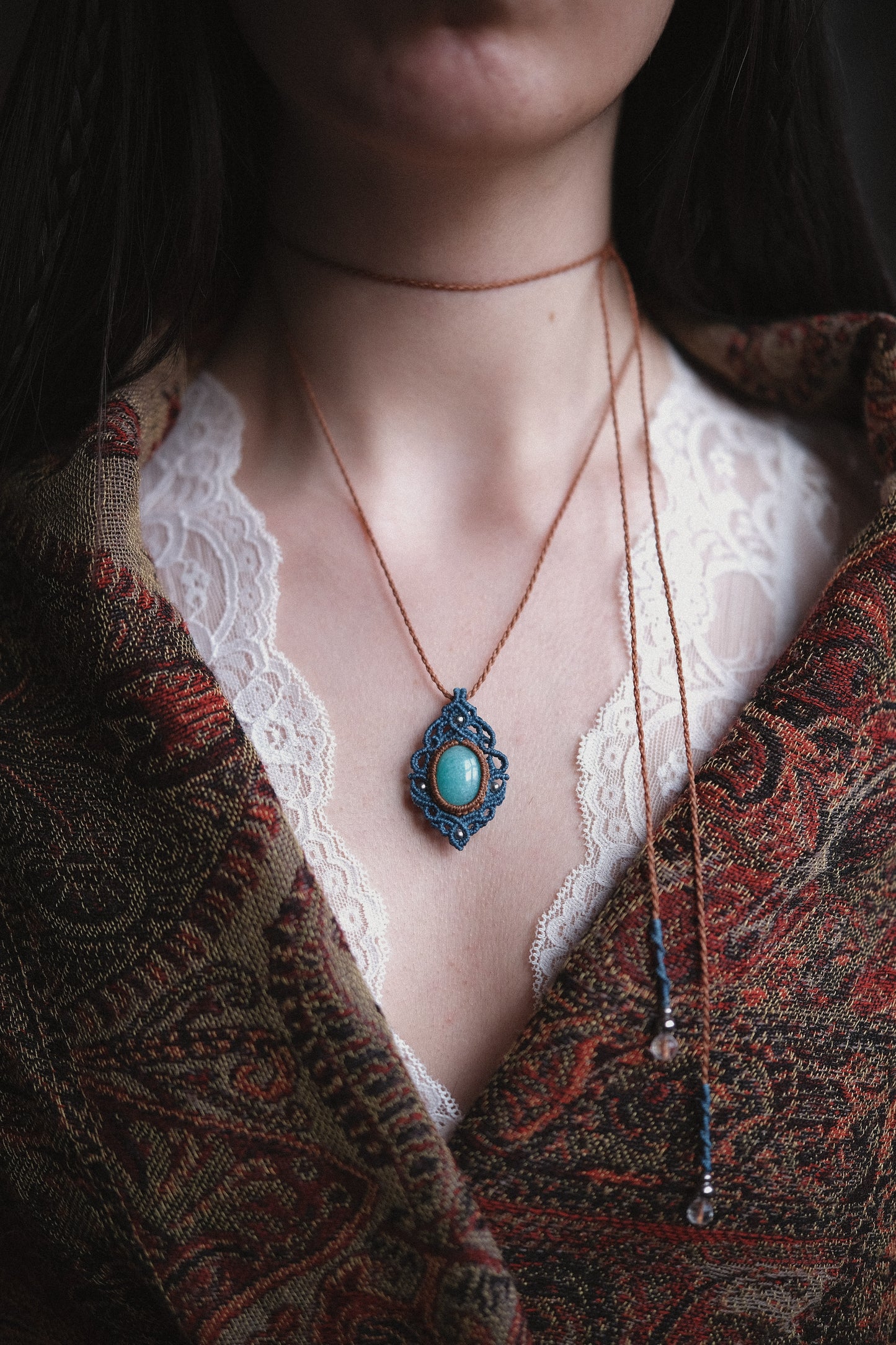 'Hydrangea' Pendant with Amazonite