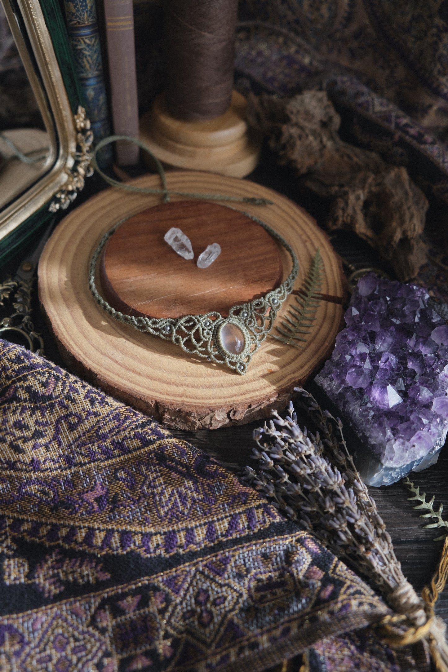 'Willow' Halskette mit Rosenquarz