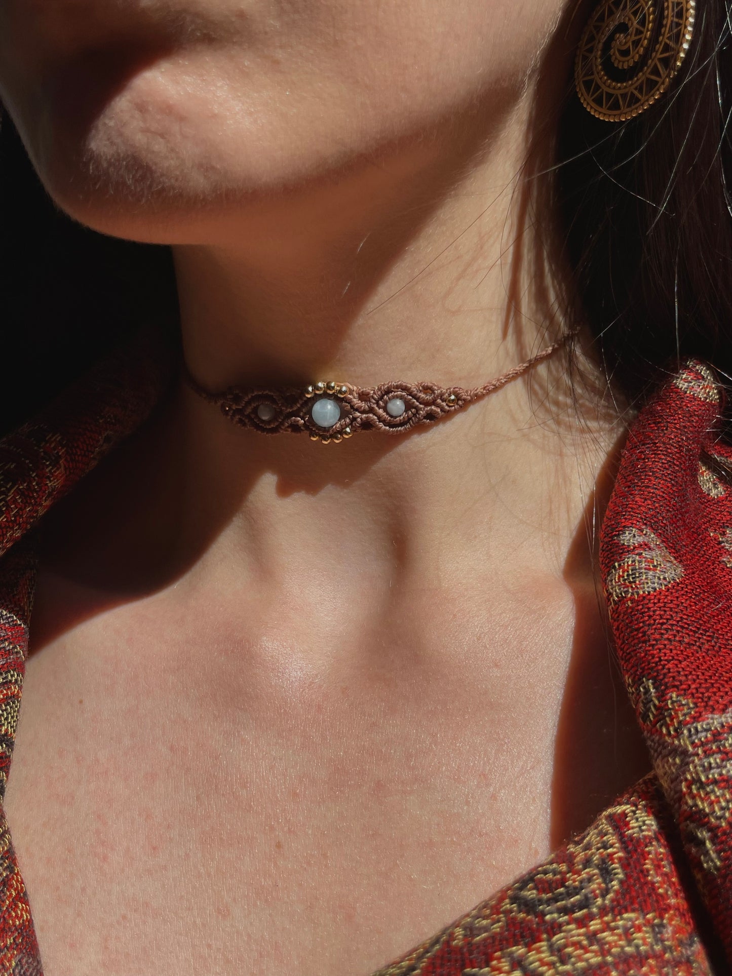 ‘Verbena’ Choker con Acquamarina