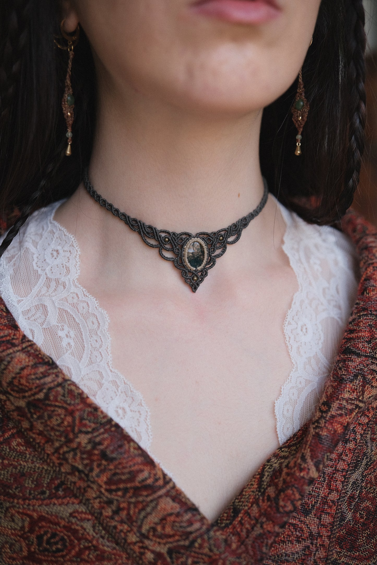 'Driade' Necklace with Moss Agate