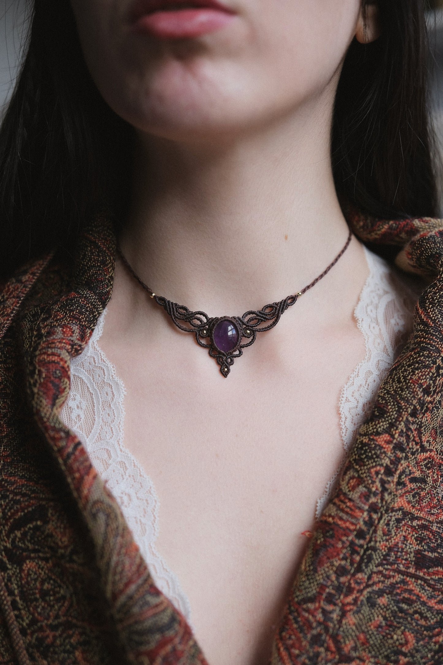 'Dew' Necklace with Amethyst