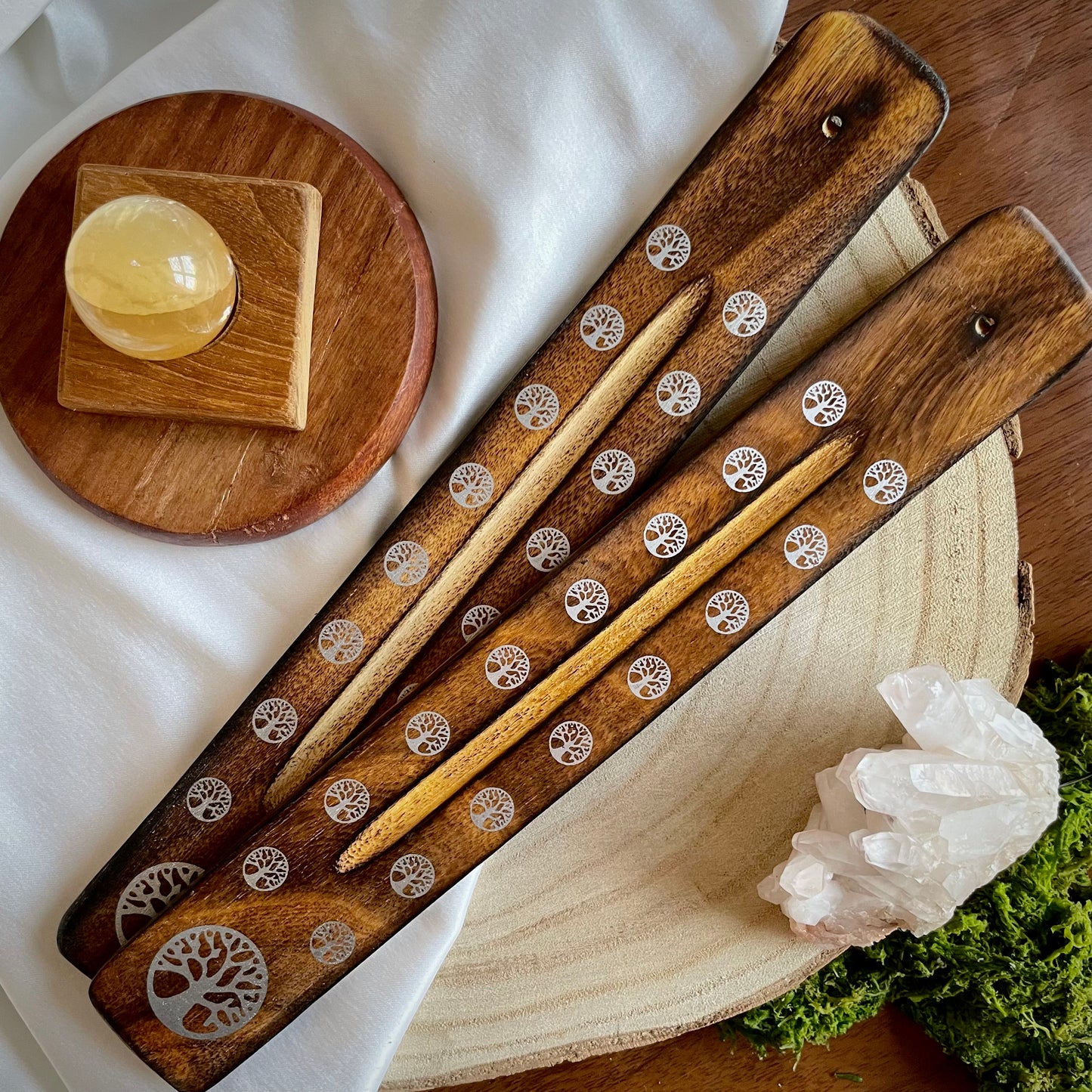 Mango wood incense holder