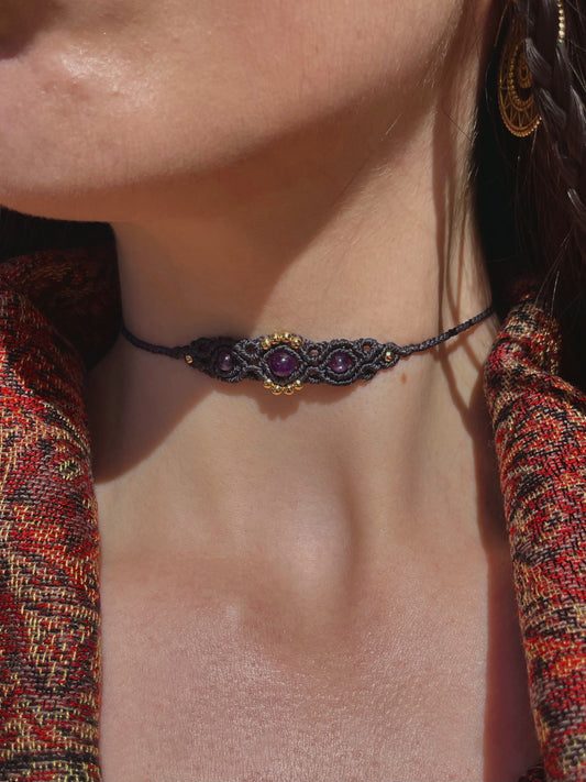 ‘Verbena’ Choker con Ametista